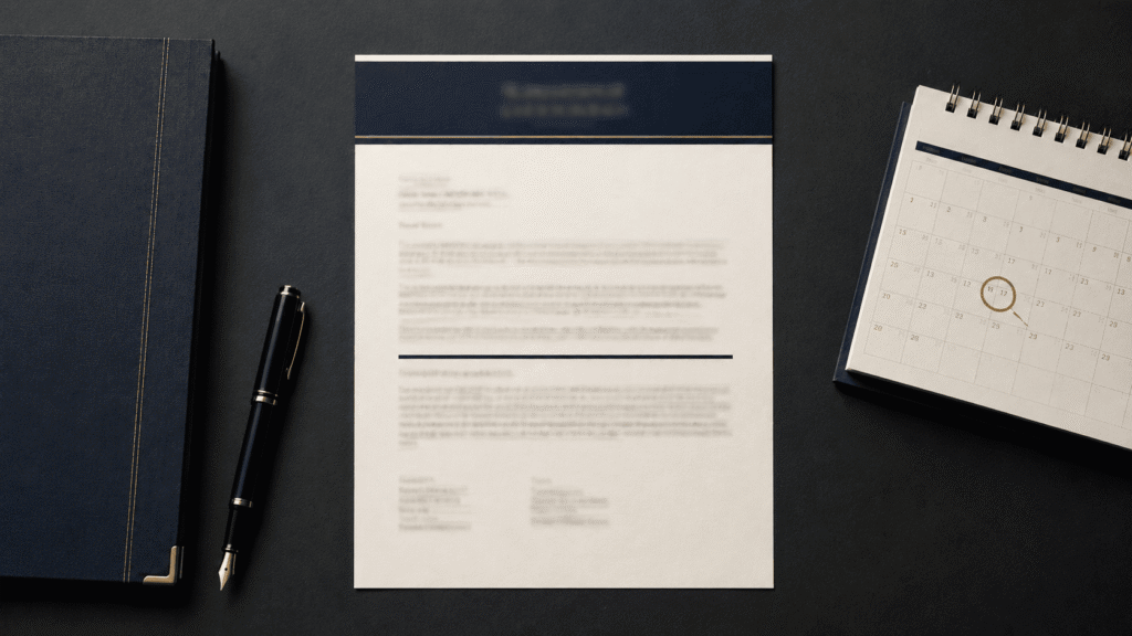 A notice shows that USCIS denied and a calendar marking the response deadline after a mandamus lawsuit